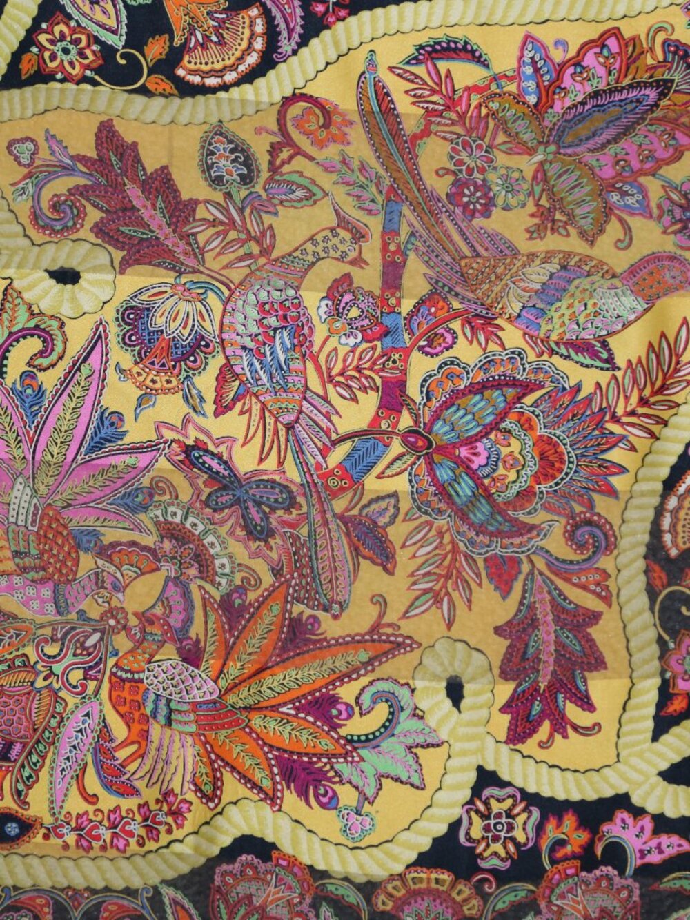 One of kind Auth Italy made Christian Dior Large silk scarf PHEASANT PAISLEY vtg - Picture 7 of 16